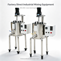 Cuve de mélange industrielle en acier inoxydable SUS304 avec roues, agitateur chauffant électrique à double enveloppe pour savon liquide, produits chimiques et alimentaires