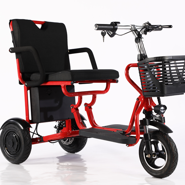 48V 12Ah Battery 3 Wheels Adult Folding Electric Mobility Scooter