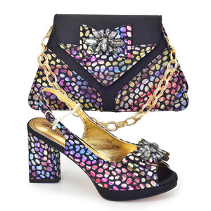 Chaussures compensées ouvertes en PU à enfiler avec pierres, ensemble de chaussures de mariée pour femme, été hiver, pour fêtes africaines, par Inmyshop - Product Image 1