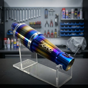 Nouveau silencieux d'échappement pour moto KAO en acier inoxydable 304 couleur titane fabriqué à Taïwan pour la rénovation/amélioration - Product Image 3
