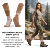 Chaussettes de sport en laine mérinos écologiques, anti-bactériennes, pour enfants et jeunes, tricotées, pour la course, le football, le marathon