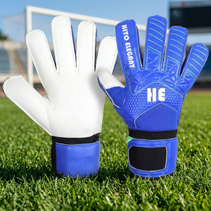 Gants de gardien de but de football respirants de haute qualité bleus et blancs, coupe négative de 4 mm et sangle en latex - Product Image 3