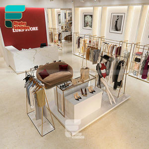 Nueva decoración personalizada Exhibición de ropa al por menor Tienda de ropa de mujer Estantes de exhibición de diseño interior para tienda de ropa - Product Image 2