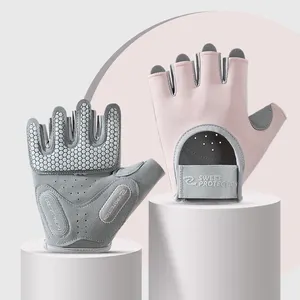 Gants de Sport demi-doigt rembourrés en Gel personnalisés pour femmes, Fitness, haltérophilie