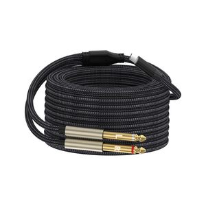 Câble USB-C Vers Double Jack 6,35 Mm (1/4) - 2 Mètres | Pour IPhone 15/16, Sortie Audio Stéréo