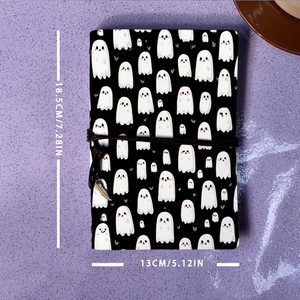 A6 Notepad perfetto per la matematica major prova <span class=keywords><strong>note</strong></span> e problema SetsCute fantasmi bianchi su sfondo nero Pattern sul c - Product Image 4