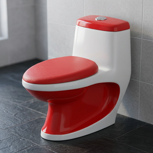 Producto de artículos sanitarios a todo Color, modelo Cally, inodoro de una pieza en blanco y negro, inodoro disponible en varios colores - Product Image 6