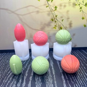 Football basket-ball Silicone bougie moule bricolage Euro tasse ornement artisanat faisant savon plâtre résine coulée moules maison fête décor - Product Image 1