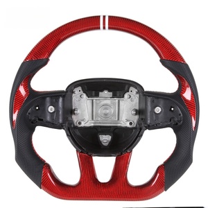 Volants de direction en fibre de carbone avec marquage de centrage personnalisé <span class=keywords><strong>pour</strong></span> Dodge Devil Horn, couleur rouge - Product Image 1