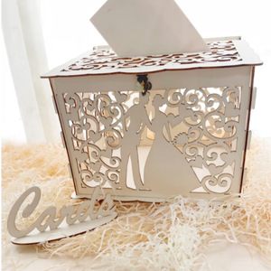 Custom wooden Valentine's Day hollow <b>box</b>, DIY <b>wedding</b> gift <b>card</b> <b>box</b>, business <b>card</b> holder, guest <b>card</b> <b>box</b>. - Product Image 2