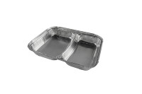 Boîte à lunch jetable à 2 compartiments avec couvercle en aluminium S22737H Plateau en aluminium Compartiment Plateau Blister Process