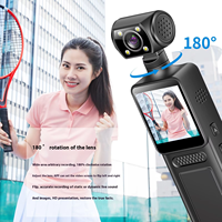 4K Yüksek Çözünürlüklü Aksiyon Kamerası 180 Derece Dönebilen Lens CMOS Spor Sürüş Kaydedici Arka Klipsli Cep Siyah 1.3 inç