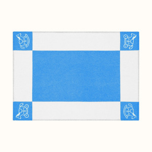 Manta de Caballo Acrílica Súper Suave y Ecológica, Manta Jacquard Azul Nórdica para Niños, Cubrecama Acogedor para Sofá, Regalo Infantil para Todas las Estaciones - Product Image 1