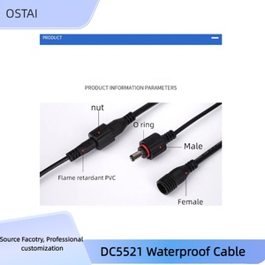 Conector de Cabo de Alimentação Macho-Fêmea 5521 <span class=keywords><strong>DC</strong></span> IP67 à Prova d'Água com Fivela e Plugue de Cobre, Certificado CE para Uso Externo - Product Image 3