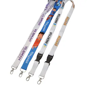 Manufacturer custom logo neck silicone printing polyester lanyards with id card badge holder