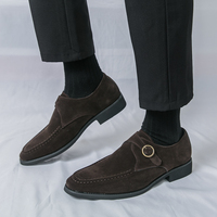 Nouvelles Chaussures Habillées en Daim pour Hommes Style Oxford Décontracté et Formel à Enfiler
