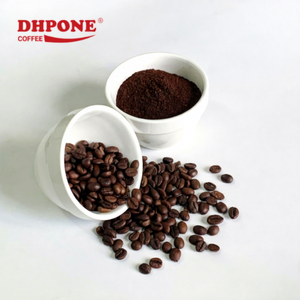 DHPONE Grains de café Arabica Robusta torréfiés moyennement/fondus, mélangés, 500g, emballés avec valve de dégazage unidirectionnelle, haute qualité, directement du producteur - Product Image 1