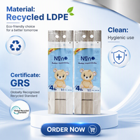 Sacs d'emballage en plastique recyclé et recyclable certifiés GRS personnalisés pour rouleaux de papier toilette, sacs d'emballage pour serviettes en papier avec logo pour mouchoirs