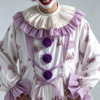 Combinaison élégante de clown pastel avec imprimé floral - Costume d'Halloween et de fête