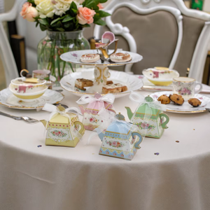 Spring Mini Flower Tea Party Favor Cajas de regalo Tetera Candy Treat Box Decoraciones temáticas para boda Cumpleaños Baby Shower - Product Image 6