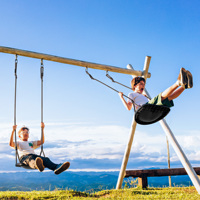 Balançoire circulaire à double corde en PP injecté avec poignées antidérapantes, pour enfants et adultes, idéale pour jardin, aire de jeux intérieure ou extérieure