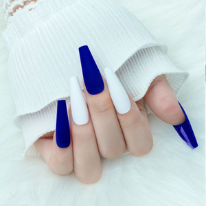 Abs très long ballerine cercueil coloré givré <span class=keywords><strong>faux</strong></span> <span class=keywords><strong>gel</strong></span> acrylique bâton sur <span class=keywords><strong>ongles</strong></span> presse-on ensembles en vrac - Product Image 4