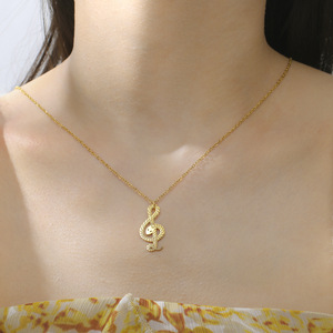 Collar con Nota Musical de Serpiente, Gargantilla Gótica, Joyería Punk, Regalo de <span class=keywords><strong>Halloween</strong></span> para Hombres y Mujeres, Collar de Acero Inoxidable - Product Image 4