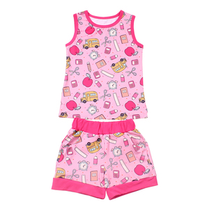 Yiying 캐주얼 여자 의류 세트 민소매 탱크 탑과 반바지 운동복 바지 밀크 실크 인쇄 도매 - Product Image 5