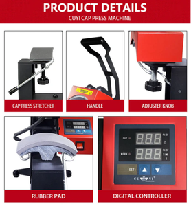 Máquina de sublimación de impresión de transferencia de espinilleras semiautomática eléctrica de alta calidad CUYI nueva condición prensa de calor para impresión de sombrero - Product Image 3