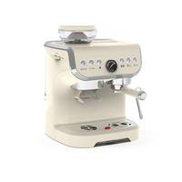 Machine à café électrique italienne portable semi-automatique multifonctionnelle 3 en 1 avec moulin à café intégré