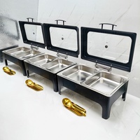 Ensemble de chauffe-plats hydrauliques de luxe pour buffet de restaurant, 9L, noir