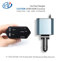 Pengisi Daya Mobil Universal 12-24V Dengan Monitor Tegangan Real-time Kabel Retractable Pengisi Daya Otomatis Produsen OEM untuk Pasar AS