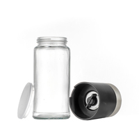 Hot Seller Cuisson Épice Vide Cuisine Clair Rond Alimentaire Bouteille En Verre Assaisonnement Conteneur Broyeur