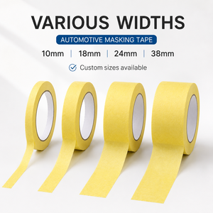 Cinta de <span class=keywords><strong>Papel</strong></span> <span class=keywords><strong>para</strong></span> Enmascarar en Varios Tamaños, Color Amarillo, <span class=keywords><strong>para</strong></span> Pintar Automóviles, Recortes, Trabajos de Carrocería, 10 mm, 38 mm - Product Image 2