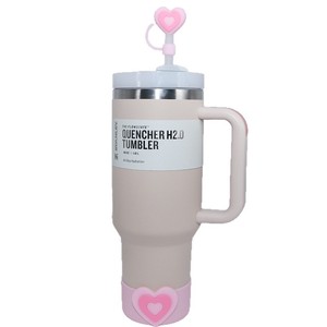 Nueva Base Protectora de Cuero PU con Forma de Corazón para Botella de Agua Stanley Cup, Aislante Térmico, Antideslizante, con Lazo y Diseño de Flor de Manzanilla - Product Image 5