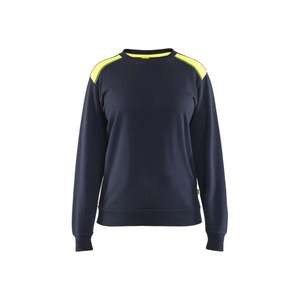 BLAKLADER - 340811588633XL Sweat femme Bleu marine foncé/Jaune-EAN 7330509889916 WORK HOODIES - Product Image 1