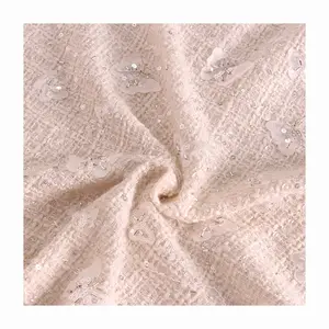 Tessuto di Tweed tinto in filo misto paillettes produttore di stile di moda per abiti