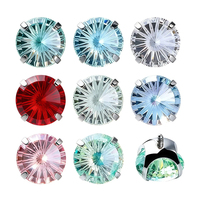ASTM F136 G23 Titanium Internal Thread Ear Stud 4 Prong Ferris Wheel Cut Round Zircon Hypoallergenic Piercing Jewelry
