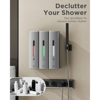 Distributeur de savon mural manuel moderne en plastique rechargeable, pompe à shampoing, conteneur de savon liquide pour hôtel, cuisine, salle de bain