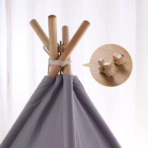 เต็นท์ผ้าคลุมเตียงน่ารัก ผ้าโพลีเอสเตอร์ผสมฝ้าย สำหรับเด็ก เต็นท์อินเดียนยูร์ตในร่ม แบบป๊อปอัพ บ้านเล่นขนาดใหญ่สำหรับเด็กเล็ก - Product Image 3