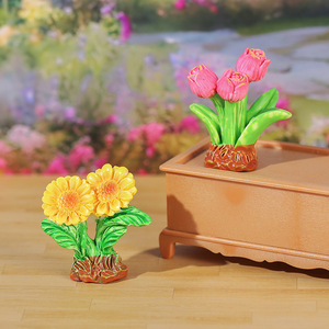 Flores Artificiales de Resina, Mini Plantas Decorativas para Escritorio, Decoración de Jardín de Primavera, Estilo de Alta Simulación A B C D - Product Image 2