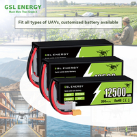 Аккумулятор GSL ENERGY Solid State для дронов, 12500 мАч, 12.5 Ач, 350 Втч/кг, 6S, 12S, 14S, 1000 циклов, 1 кг, для БПЛА с вертикальным взлетом и посадкой, для сельскохозяйственного опрыскивания