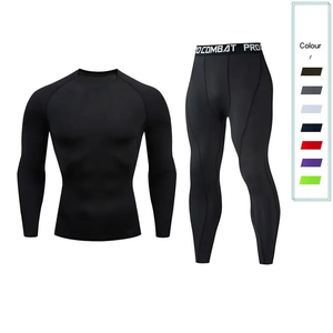 Set di Compressione da Allenamento per Uomo, <span class=keywords><strong>Maglia</strong></span> a Maniche Lunghe <span class=keywords><strong>e</strong></span> <span class=keywords><strong>Pantaloni</strong></span>, Intimo Termico, Strato Base Atletico - Product Image 2