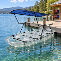 Bateau de tourisme transparent sur mesure pour 8 passagers avec auvent et support moteur pour les centres de villégiature et les zones panoramiques