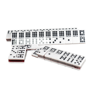 Set Domino in acrilico bicolore doppio doppio nove con blocchi Domino di diverse dimensioni per giochi da tavolo da casinò - Product Image 1