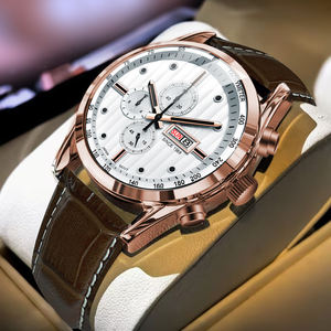 Montres de luxe décontractées pour hommes avec date, grand cadran, chronographe, sport, étanches, pour affaires, analogiques, à <span class=keywords><strong>quartz</strong></span>, montres-bracelets pour hommes - Product Image 4