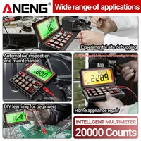 Multimètre numérique ANENG 623, 20000 comptes, True RMS, testeur automatique, pliable, mesure de l'angle de rotation, de la durée de contact et de la largeur d'impulsion pour la réparation automobile
