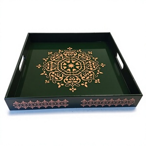 Bandeja de Servir de Madera con Recubrimiento en Polvo, Multifuncional, Portátil, Ecológica y Duradera, con Diseño Floral, Apta para Lavavajillas y Microondas - Product Image 6