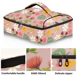 Hawaiian Custom Lehua Flower Aluminum Foil Insulated Thermal Bag Pizza Casserole <b>Pans</b> Cooler Carrier Bag for Food Delivery - Product Image 2
