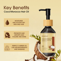 Huile capillaire hydratante et apaisante à la noix de coco du Maroc, sérum anti-frisottis pour la croissance des cheveux, huile de massage multi-usages pour la peau et le corps, OEM